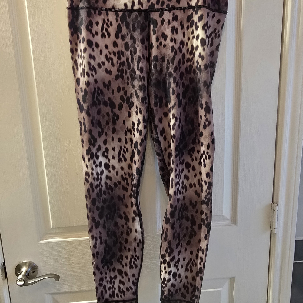 Fabletics Animal Print Leggings - Black and Brown